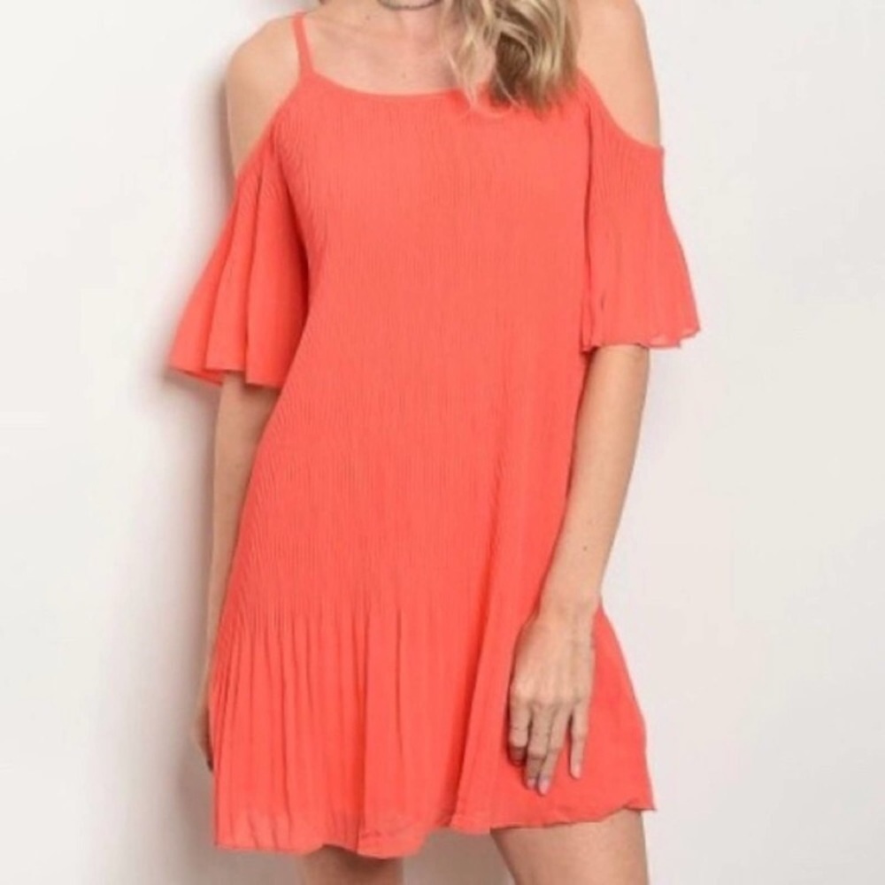 Do + Be Orange Cold Shoulder Dress ❤️
